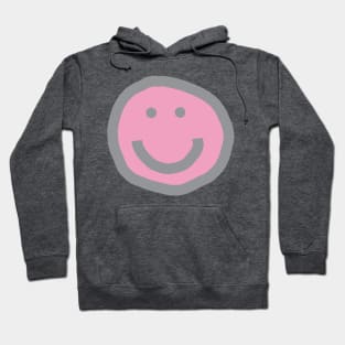 Prism Pink Round Happy Face with Smile Hoodie